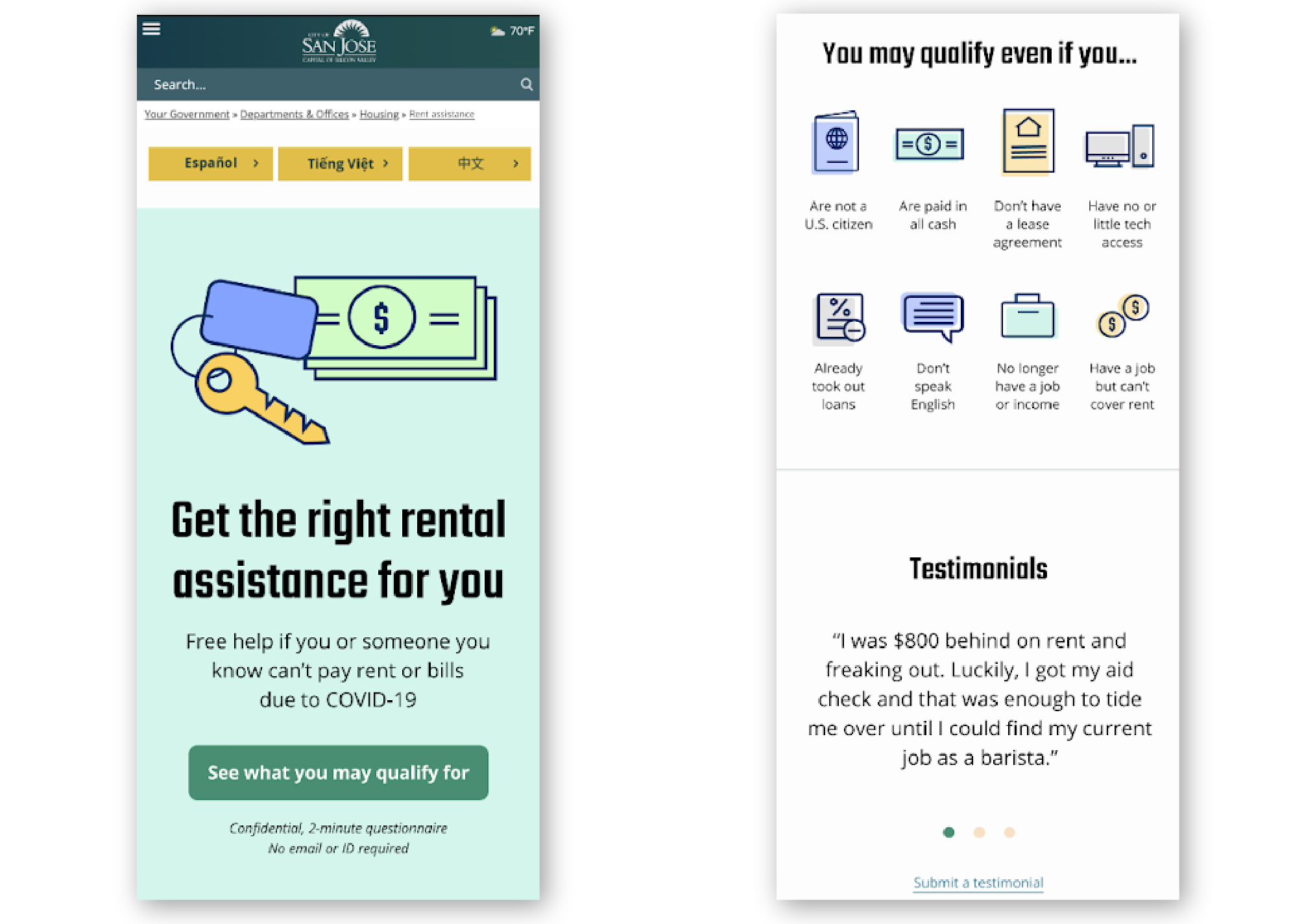 San José's Rental Assistance Finder Prototype